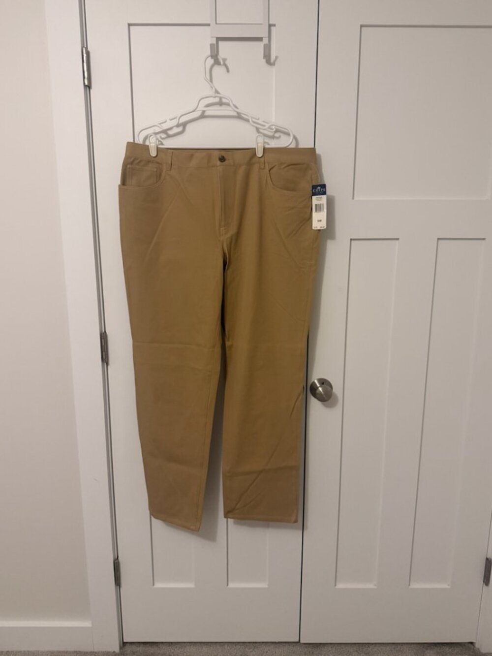 NWT Chaps Edison Tan Straight Leg Pants Women's Plus Size 18W Stretch Khaki